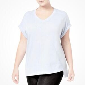 NWT Calvin Klein Performance Plus Size 1X Short Sleeve Top White MSRP $59